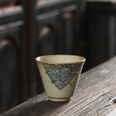 3kom/set 50ml Kungfu šalica za čaj Ru Kiln Ručno oslikana keramička jedna zdjela za čaj Kuhinjsko posuđe za čaj Alat za ispijanje čaja