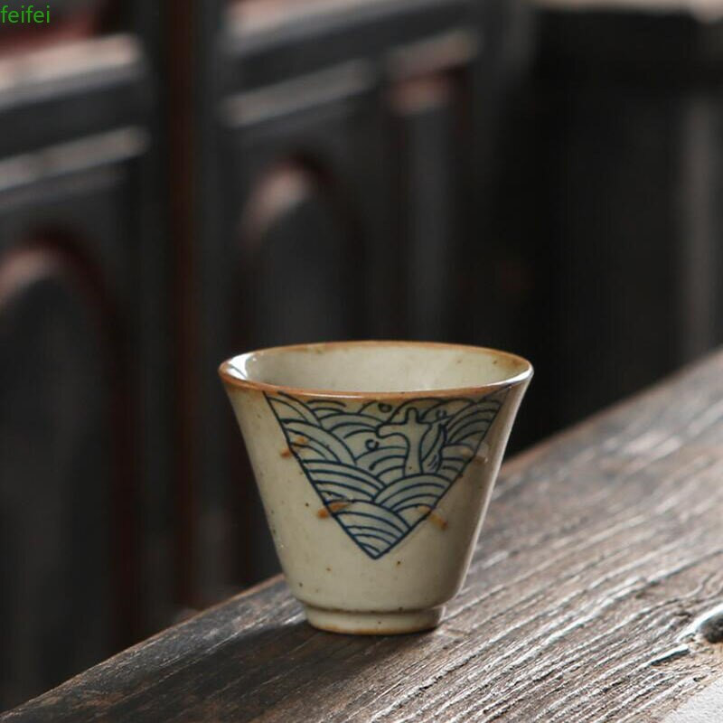 3kom/set 50ml Kungfu šalica za čaj Ru Kiln Ručno oslikana keramička jedna zdjela za čaj Kuhinjsko posuđe za čaj Alat za ispijanje čaja