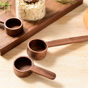 1бр дървена лъжица от орех Домашна преносима креативна мярка Лъжици Кафе на зърна Лъжица Захар Мляко на прах Лъжица Кухненски инструменти за готвене