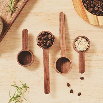 1 τεμ. ξύλινο κουτάλι καρυδιάς για το σπίτι Φορητό δημιουργικό μέτρο κουτάλια Κόκκους καφέ Κουτάλι ζάχαρη γάλα σε σκόνη Κουτάλι Κουζίνα Εργαλεία μαγειρικής