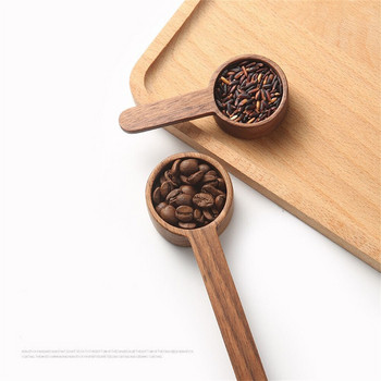 1бр дървена лъжица от орех Домашна преносима креативна мярка Лъжици Кафе на зърна Лъжица Захар Мляко на прах Лъжица Кухненски инструменти за готвене