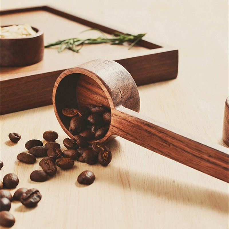 1 buc lingură din lemn de nuc pentru acasă linguri de măsurare creative portabile boabe de cafea lingură zahăr lapte praf lingură unelte de bucătărie