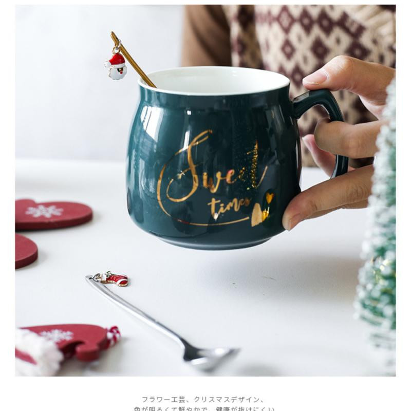 6db/készlet Rozsdamentes acél teáskanalak készlet Ajándék karácsonyi konyha Kreatív kávéskanál aranyos díszekkel Kávékanál Új