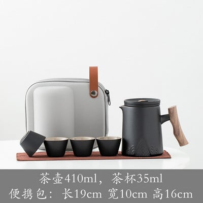 Kínai Kung Fu utazási teáskészlet Kerámia mázas teáskanna teáscsésze Gaiwan porcelán teakészlet Vízforraló Teáskészletek Italkészletek Teaceremónia