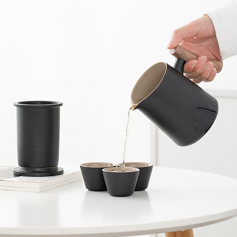 Kínai Kung Fu utazási teáskészlet Kerámia mázas teáskanna teáscsésze Gaiwan porcelán teakészlet Vízforraló Teáskészletek Italkészletek Teaceremónia