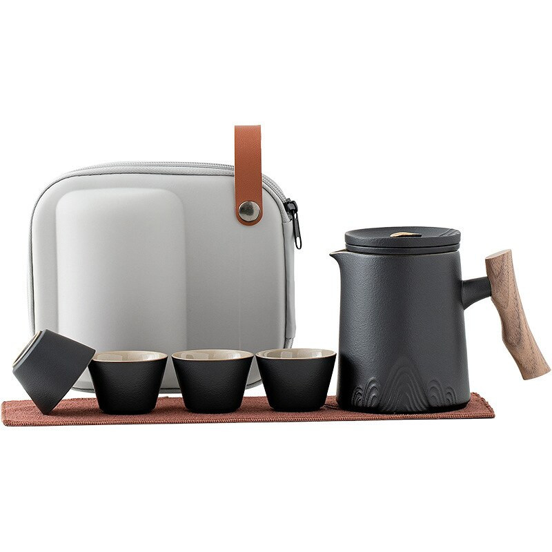 Kínai Kung Fu utazási teáskészlet Kerámia mázas teáskanna teáscsésze Gaiwan porcelán teakészlet Vízforraló Teáskészletek Italkészletek Teaceremónia