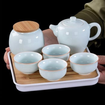 Комплекти за чай за пътуване Изящна форма Ръчно изработен комплект чаши за чайник Китайски чайници Церемония Подарък Чаша за чай GungFu Чая за чай Droshipping