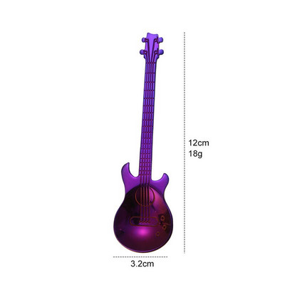 4 ks nerezová oceľová dlhá gitarová kávová lyžička na čaj, dezert, zmrzlina, zlato-strieborná farebná kuchynská pomôcka na pitie