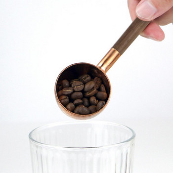Лъжица за кафе Дървена дръжка Лъжичка за кафе Многократна употреба Лека екологична многофункционална мерителна лъжица за кафе