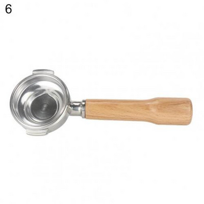 Filtru mașină de cafea de 58 mm Portfiltru fără fund Mâner din lemn din oțel inoxidabil Filtru de cafea cu o singură gură Instrumente pentru cafea