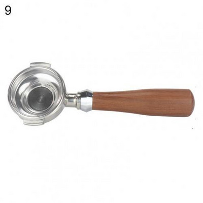 Filtru mașină de cafea de 58 mm Portfiltru fără fund Mâner din lemn din oțel inoxidabil Filtru de cafea cu o singură gură Instrumente pentru cafea