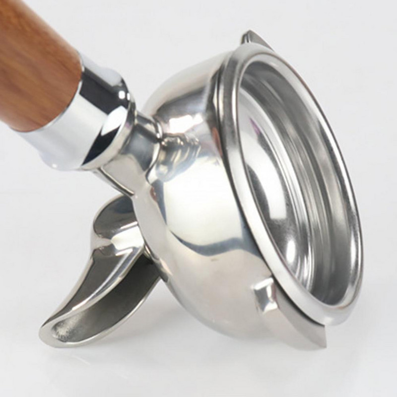 Filtru mașină de cafea de 58 mm Portfiltru fără fund Mâner din lemn din oțel inoxidabil Filtru de cafea cu o singură gură Instrumente pentru cafea
