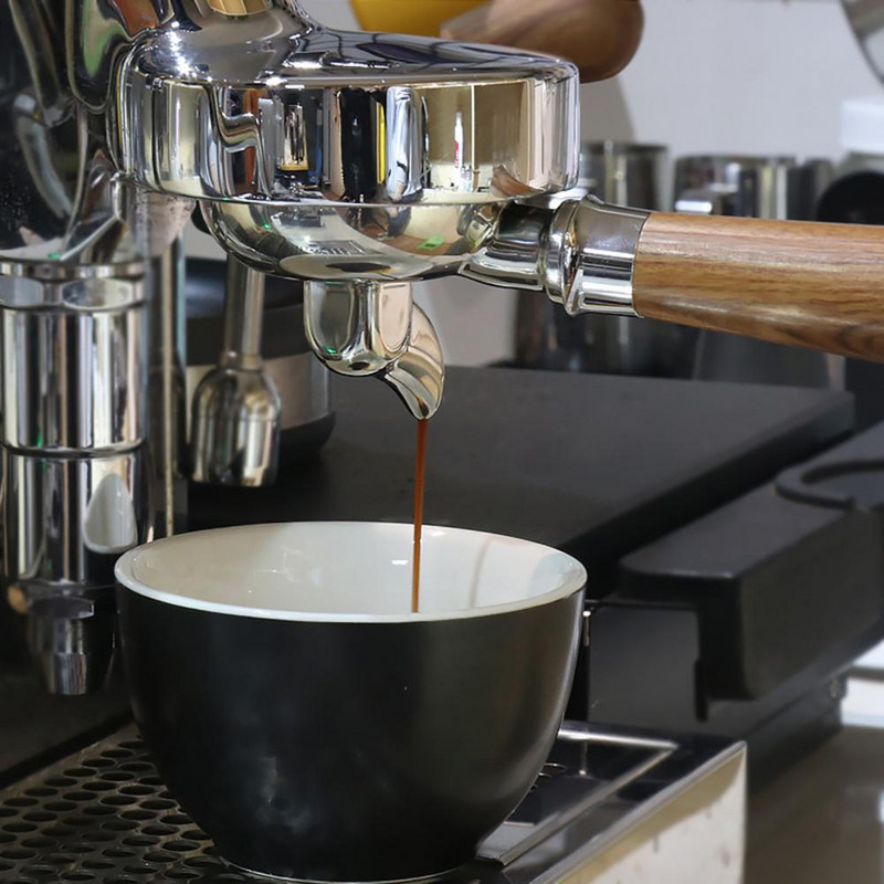 Filtru mașină de cafea de 58 mm Portfiltru fără fund Mâner din lemn din oțel inoxidabil Filtru de cafea cu o singură gură Instrumente pentru cafea