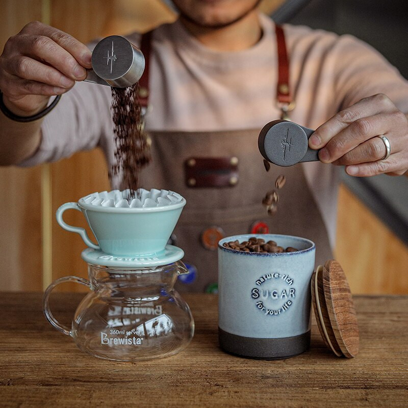 Nerezová oceľová odmerka na kávové zrná, malá prenosná lyžička na espresso, elegantné kuchynské doplnky do kaviarne, náradie pre baristov