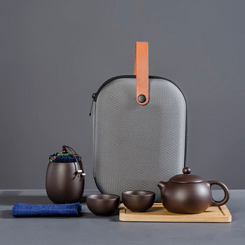 Комплект чайници в японски стил Пурпурна глина Пътуващ керамичен чайник Преносими комплекти прибори за чай Tabak Takimlari Кухненски трапезарен бар DJ60TS