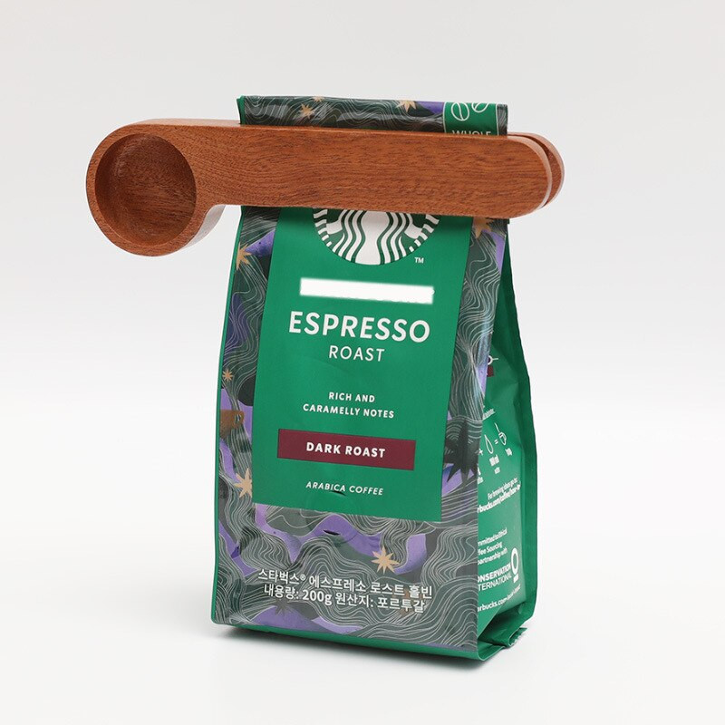 2 az 1-ben többfunkciós kávéskanál fából készült konyhai kellékek.