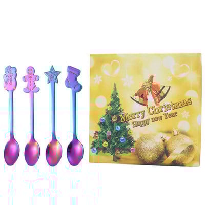 Háztartási rozsdamentes acél kanál kávéskanál Karácsonyi ajándékok Konyhai kiegészítők Evőeszközök Dekoráció Valentin nap esküvői ajándékok