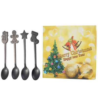 Háztartási rozsdamentes acél kanál kávéskanál Karácsonyi ajándékok Konyhai kiegészítők Evőeszközök Dekoráció Valentin nap esküvői ajándékok