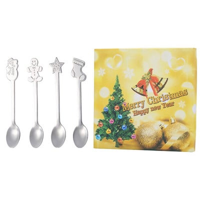 Háztartási rozsdamentes acél kanál kávéskanál Karácsonyi ajándékok Konyhai kiegészítők Evőeszközök Dekoráció Valentin nap esküvői ajándékok