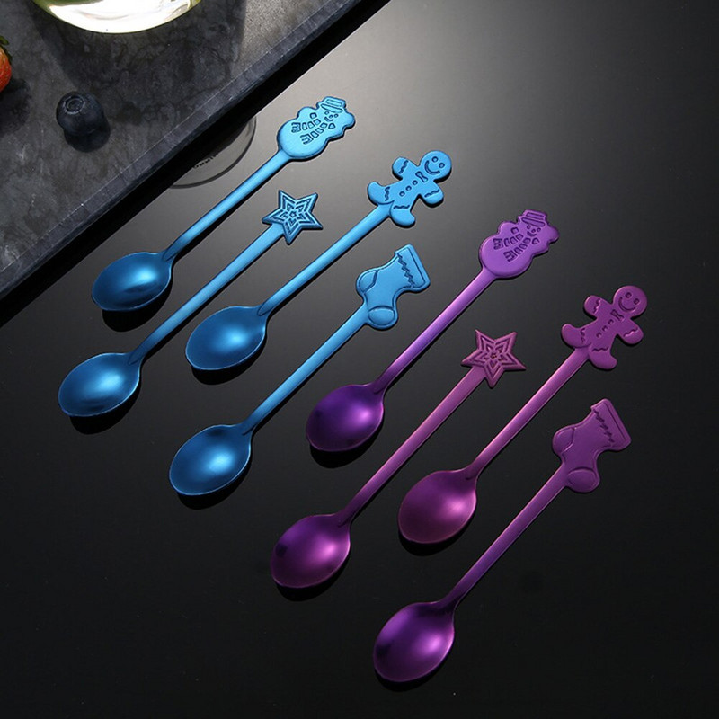 Háztartási rozsdamentes acél kanál kávéskanál Karácsonyi ajándékok Konyhai kiegészítők Evőeszközök Dekoráció Valentin nap esküvői ajándékok