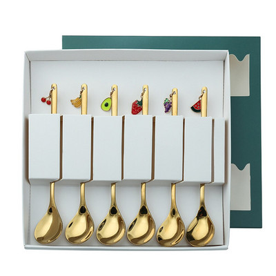 Set de linguri din oțel inoxidabil Linguriță de cafea de Crăciun Supă înghețată Zahăr Desert Furculiță Mixer Bucătărie Cadouri de Crăciun