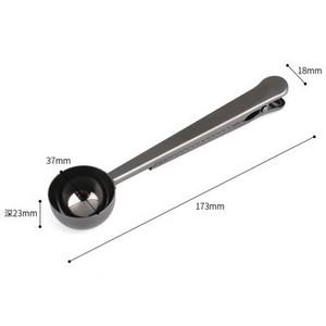 Linguriță de cafea multifuncțională două-în-unu, accesorii de bucătărie din oțel inoxidabil, cu clemă de etanșare pentru sac, lingură de măsurat cafea 5 buc.