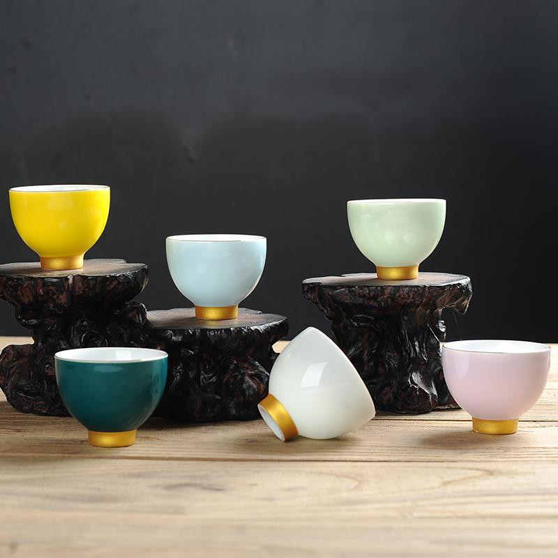 Sada čajových šálok, keramická, 6 ks, porcelánová miska na čaj, majstrovské Pu'er šálky, nádoba na čaj, kung-fu čaj, riad, remeslá, dekorácia, darčeková krabička