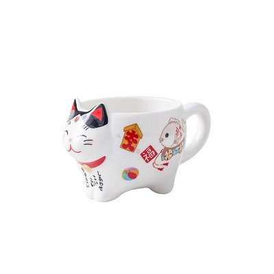 Kreatív aranyos Lucky Cat porcelán teáskészlet Cartoon kerámia teáskanna szűrővel Lovely Plutus Cat teáskanna bögre teásedény