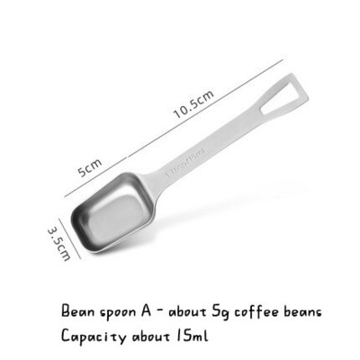Odmerná lyžica na kávové zrná z nehrdzavejúcej ocele 304Stainless Steel s dlhou rukoväťou, odmerná lyžica na kávu, odmerka na domáce pečenie