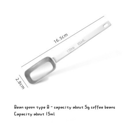 Odmerná lyžica na kávové zrná z nehrdzavejúcej ocele 304Stainless Steel s dlhou rukoväťou, odmerná lyžica na kávu, odmerka na domáce pečenie