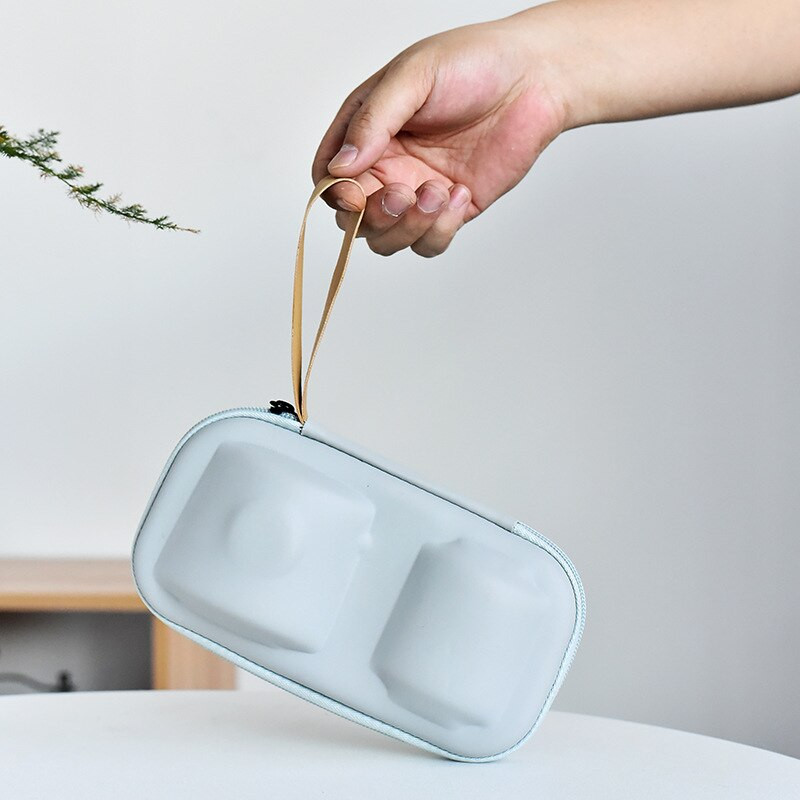 Set de ceai de călătorie în aer liber din ceramică neagră cadou portabil din ceramică 1 ceainic 3 căni de ceai Dehua kungfu ceai Cutie cadou