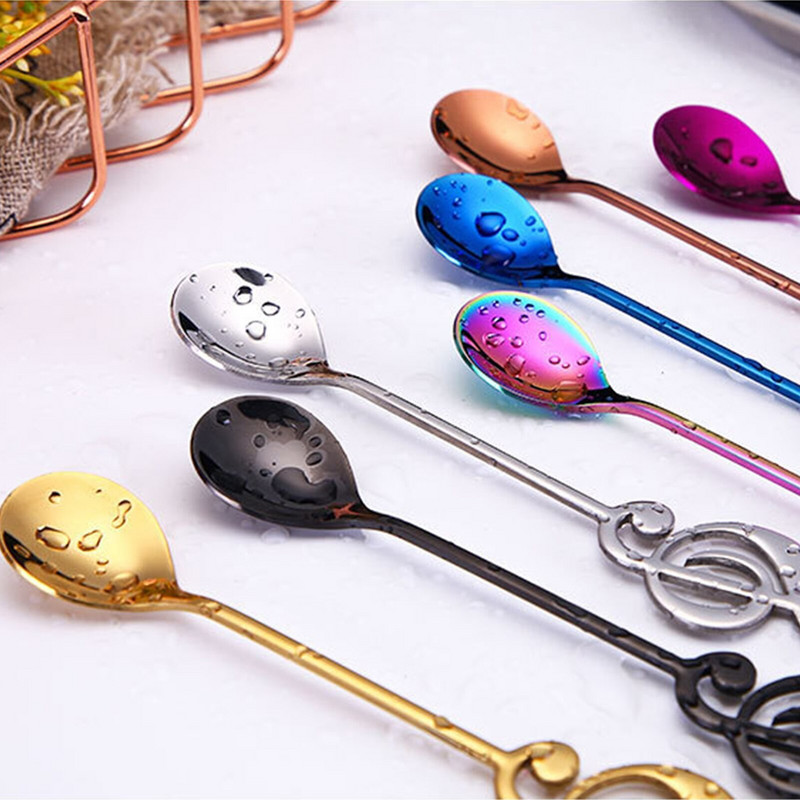 Set čajnih žličica za note za osoblje od 7 komada Kreativne žličice za desert Žličice za kavu Posuđe za svakodnevnu upotrebu Kuhinja za svatove