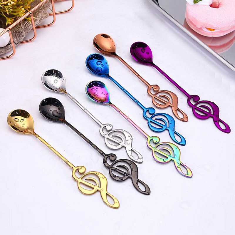 Set čajnih žličica za note za osoblje od 7 komada Kreativne žličice za desert Žličice za kavu Posuđe za svakodnevnu upotrebu Kuhinja za svatove