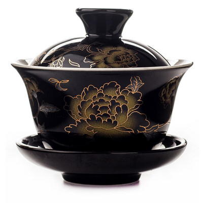 Ručne maľovaná čajová súprava Gaiwan s červeným drakom, čajový riad Kung Fu, ručne maľovaná čajová miska, čajová súprava Gaiwan, porcelánová šálka