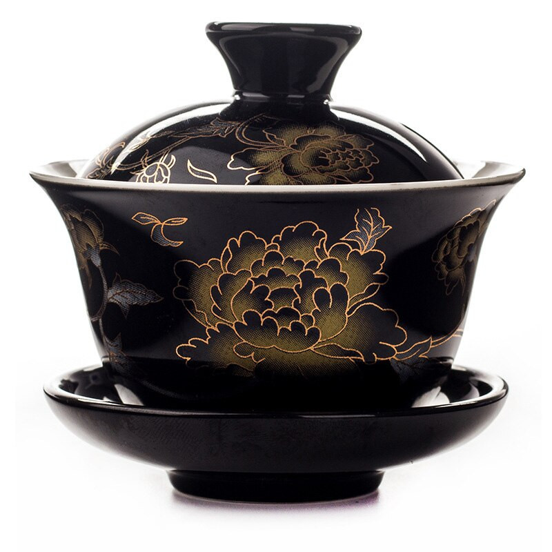 Ručne maľovaná čajová súprava Gaiwan s červeným drakom, čajový riad Kung Fu, ručne maľovaná čajová miska, čajová súprava Gaiwan, porcelánová šálka