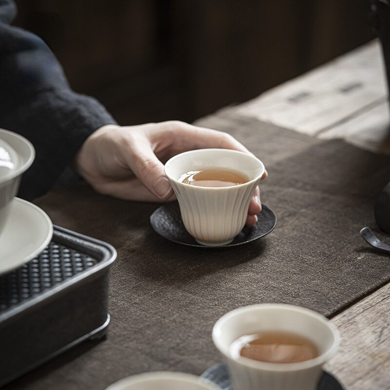 5 db-os kerámia teáscsésze készlet Kézzel készített teáskészlet teáscsésze Kung Fu teáskészlet kis teástál Vintage teáscsésze kínai teáskészlet Porcelán csészék