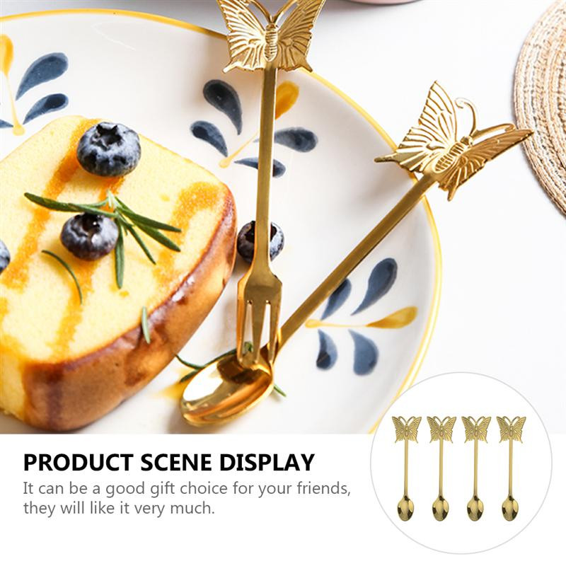 Linguriță Linguri Fluture Gheață Libelule Lopeți Budincă Servire Aperitiv Masă Metal Cina Cocktail coreean Amestecare Cremă de cafea