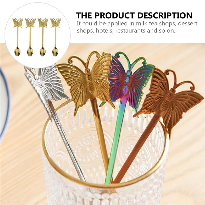 Linguriță Linguri Fluture Gheață Libelule Lopeți Budincă Servire Aperitiv Masă Metal Cina Cocktail coreean Amestecare Cremă de cafea