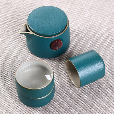 Set de ceai, o oală, două căni, set de cadou, porțelan, set de ceai kung fu, pungă de depozitare, veselă de ceai, creativă portabilă de călătorie, ceramică