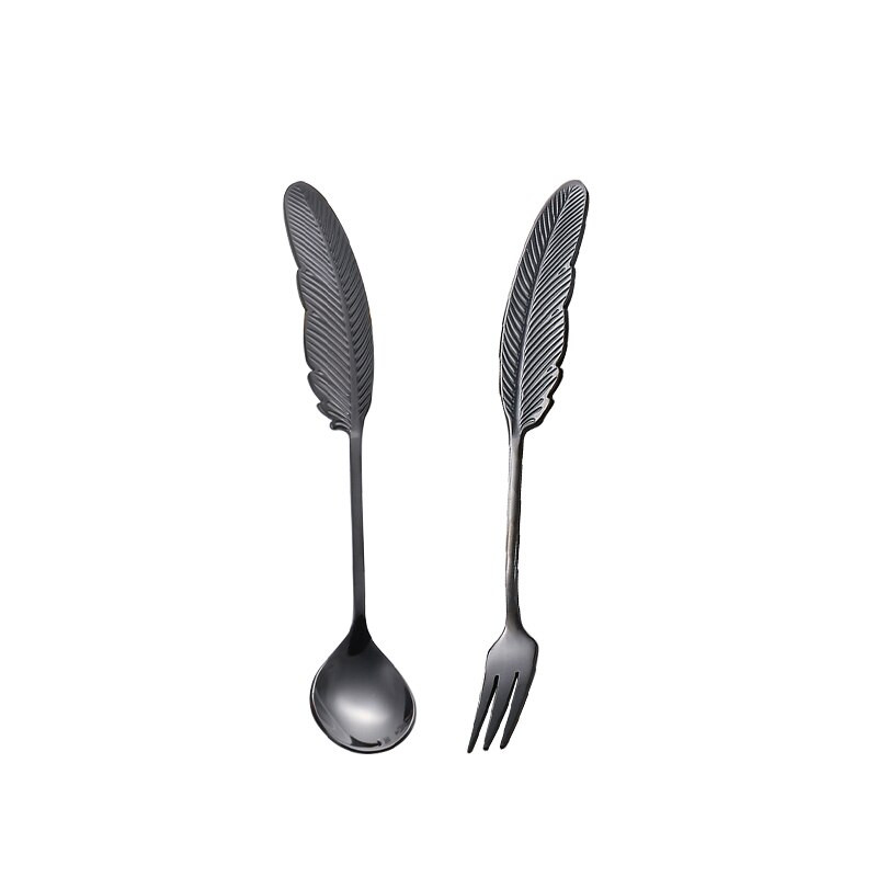 Kūrybingas nerūdijančio plieno šaukštas šakelė lapai šaukštas šakutė kavos šaukštas kalėdinės dovanos virtuvės reikmenys stalo reikmenys dekoravimas