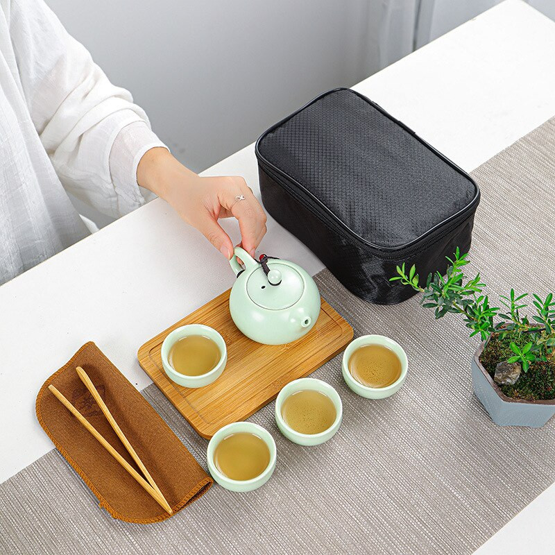Šalice za čaj Celadon Carp Kung Fu Set za čaj Kineski Xishi Beauty Teaware Kućni Jednostavni prijenosni keramički čajnik Poklon set za putovanje