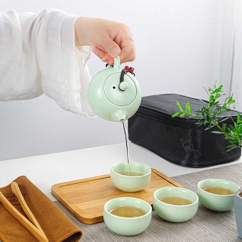 Šalice za čaj Celadon Carp Kung Fu Set za čaj Kineski Xishi Beauty Teaware Kućni Jednostavni prijenosni keramički čajnik Poklon set za putovanje