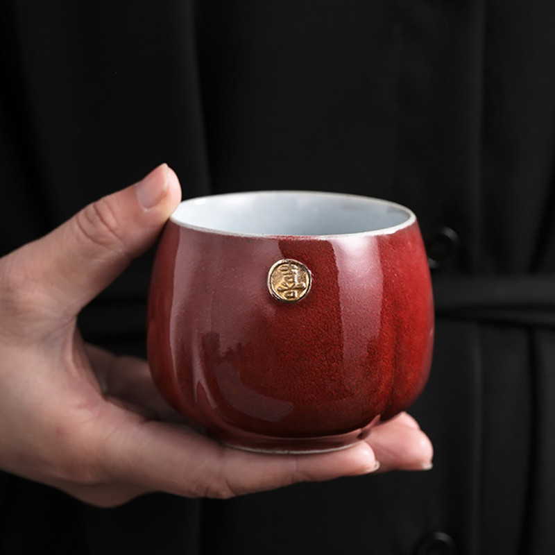 Sada čajových šálok s variabilnou pecou v japonskom štýle, 4-dielna keramická sada na kung-fu čaj, jedna šálka, hlavná šálka, darčeková krabička na osobný čajový riad