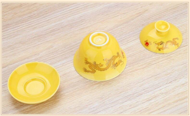Keramický čajový riad Gaiwan, veľká miska gai wan z bieleho porcelánu, šálka Zisha, kung-fu šálka, ručne maľovaná miska na čaj, čajová súprava, tepelne odolná