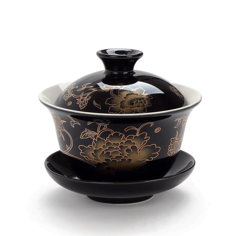 Keramický čajový riad Gaiwan, veľká miska gai wan z bieleho porcelánu, šálka Zisha, kung-fu šálka, ručne maľovaná miska na čaj, čajová súprava, tepelne odolná