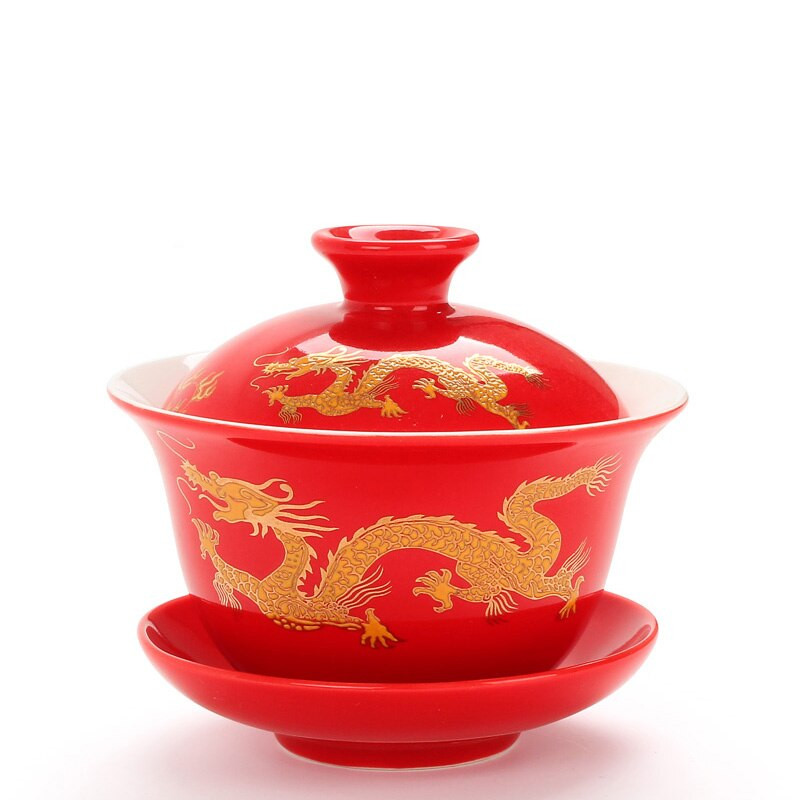 Keramický čajový riad Gaiwan, veľká miska gai wan z bieleho porcelánu, šálka Zisha, kung-fu šálka, ručne maľovaná miska na čaj, čajová súprava, tepelne odolná