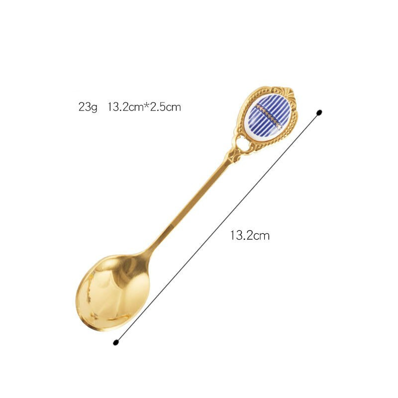 2 komada zlatne žličice za kavu od visokokvalitetnog nehrđajućeg čelika Kreativna žličica za kavu od nehrđajućeg čelika Žličica za čaj za miješanje
