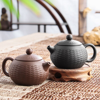 Творчески комплект за чай Филтър за саксии за чай TeaPot Beauties Ръчно изработени лилави глинени прибори за чай персонализирани подаръци Комплект съдове за напитки Чаша за напитка Puer