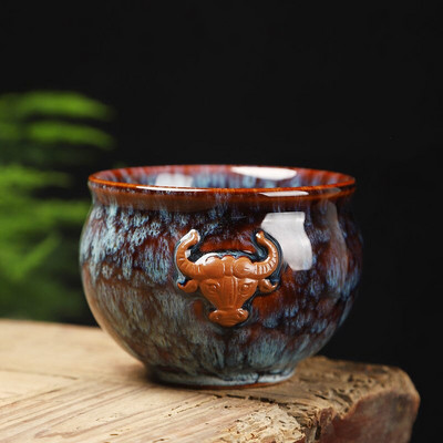 Keramická 200ml čajová šálka, miska na čaj, riad Jun Kiln Change Glaze Master Hat, šálka na čaj Kung Fu, sada šálok na čaj