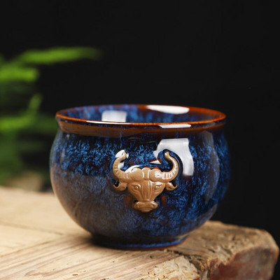Keramická 200ml čajová šálka, miska na čaj, riad Jun Kiln Change Glaze Master Hat, šálka na čaj Kung Fu, sada šálok na čaj
